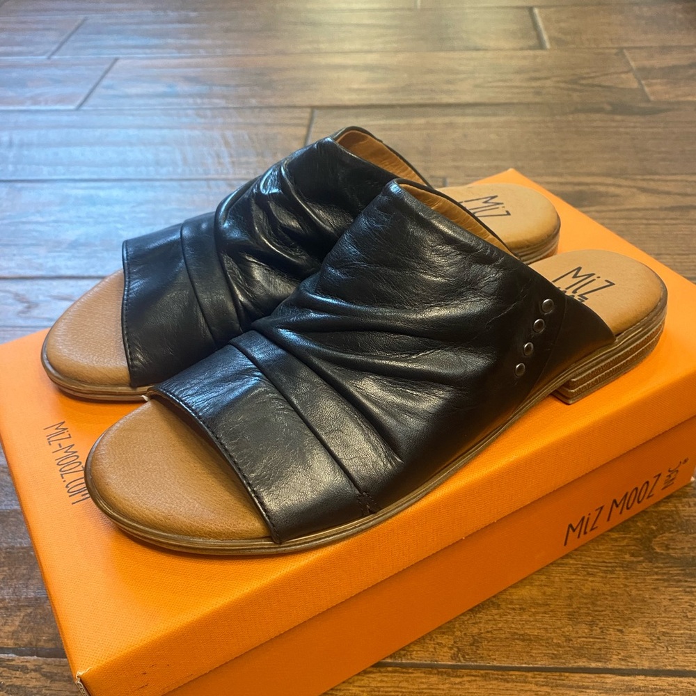 Miz Mooz Black Leather Sandals